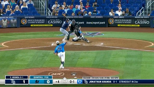 Marlins' Cal Quantrill pitches immaculate inning vs. Rays