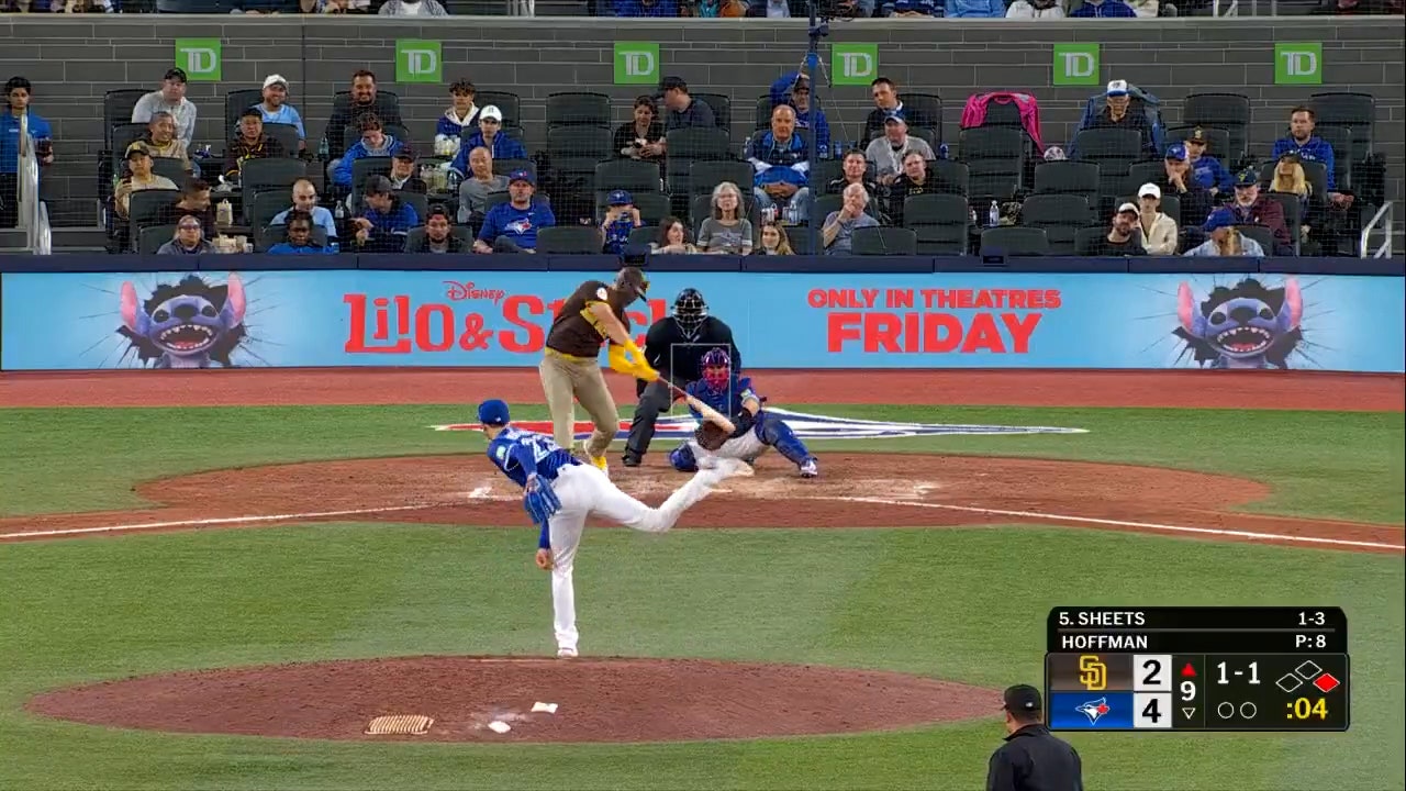 Gavin Sheets crushes second home run of the game, bringing Padres level against Blue Jays