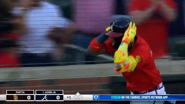 Braves' Ronald Acuña Jr. smashes a solo home run on first pitch seen in return from IL