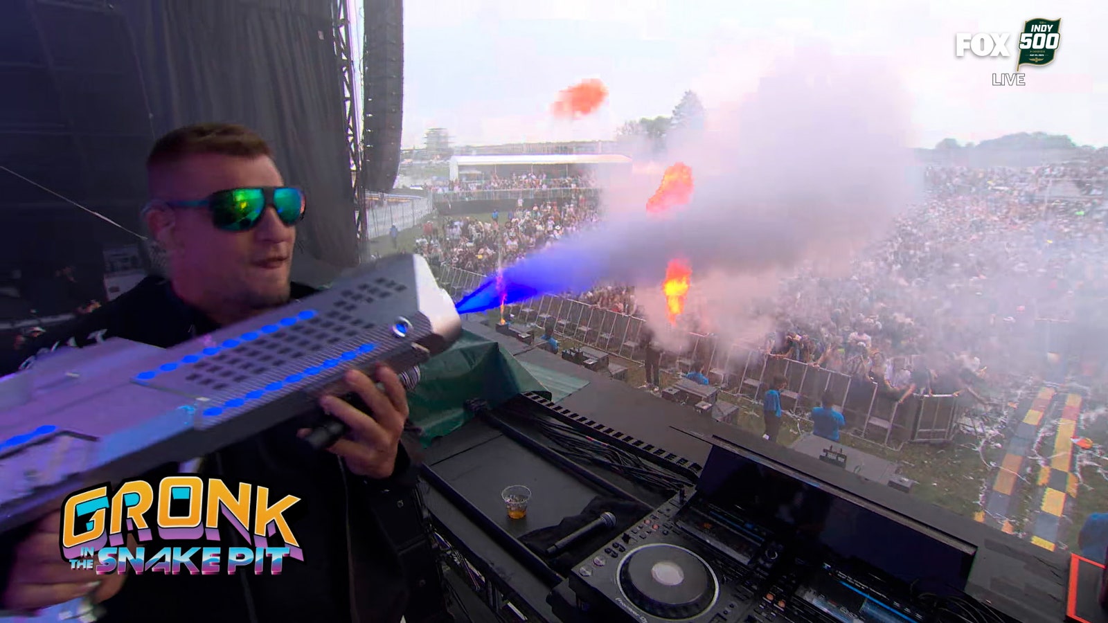 Rob Gronkowski introduces Sammy Virji from Indy 500 DJ Booth