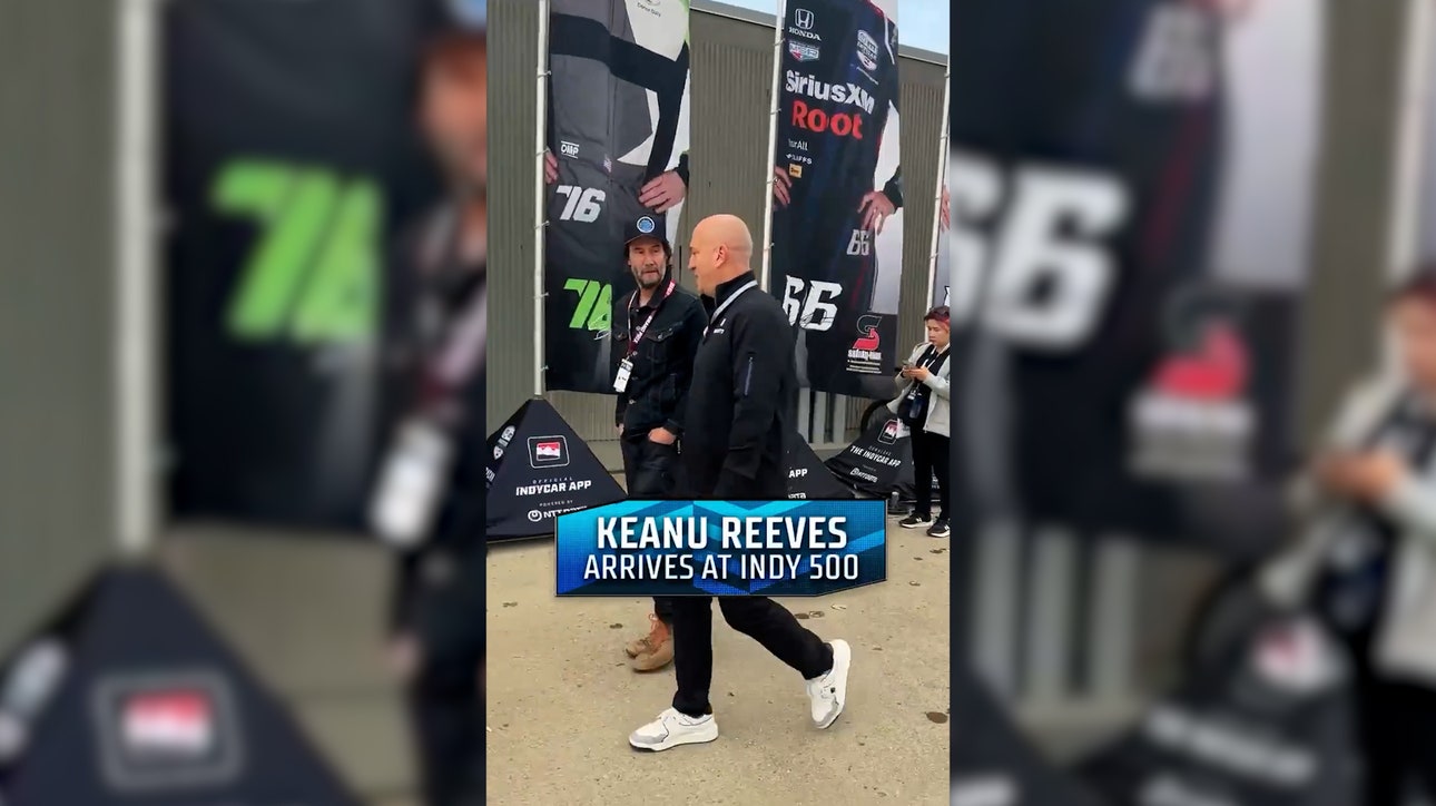Keanu Reeves arrives at Indy 500