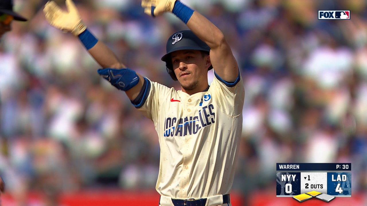 Tommy Edman hits double to cap off Dodgers' four-run inning vs. Yankees
