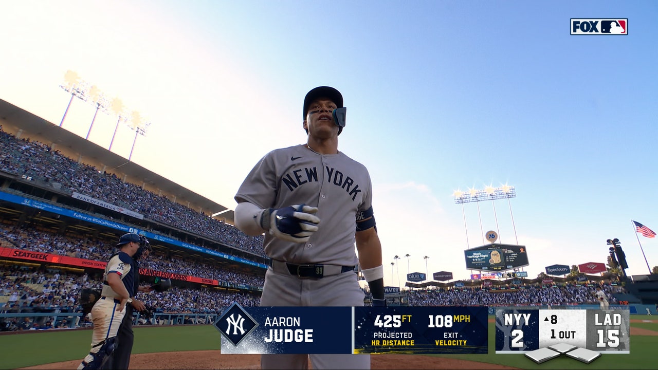 Yankees' Aaron Judge hits second home run of game vs. Dodgers