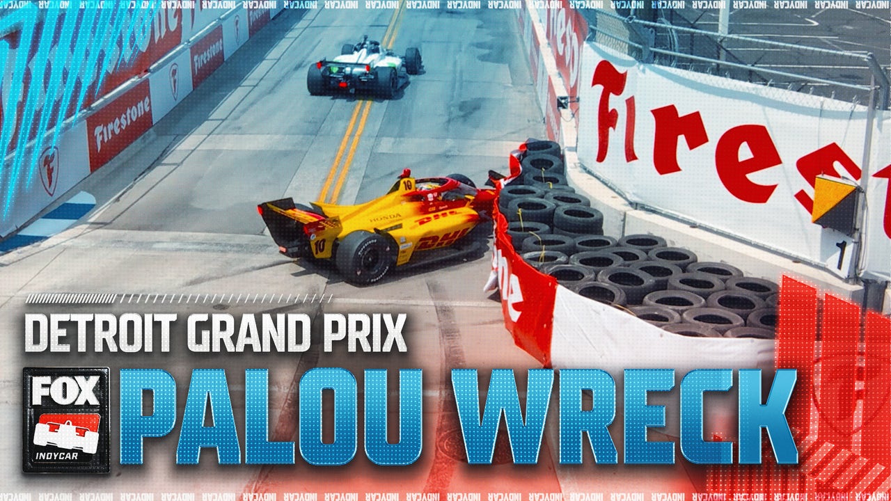 Alex Palou wrecks after bump from David Malukas at Detroit Grand Prix | INDYCAR on Fox