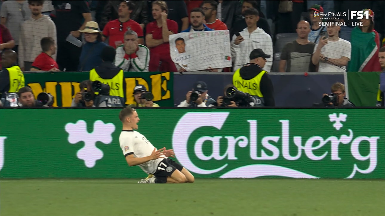 Florian Wirtz's header gives Germany a 1-0 lead over Portugal