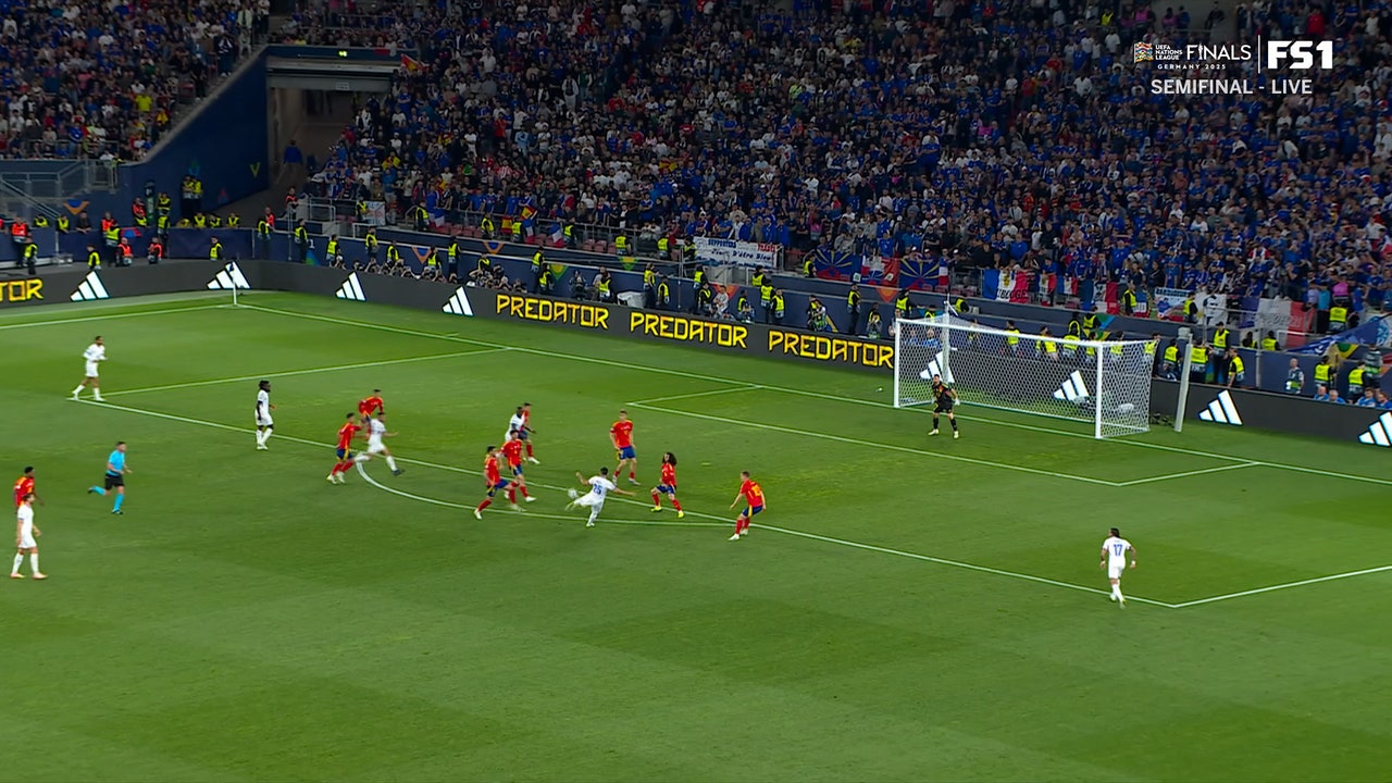 France's Rayan Cherki pulls off a WILD outside-the-box volley vs. Spain