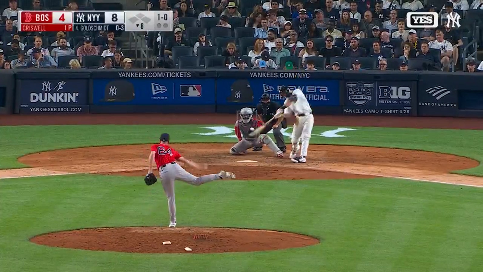 Yankees' Paul Goldschmidt hits solo home run to extend lead over Red Sox