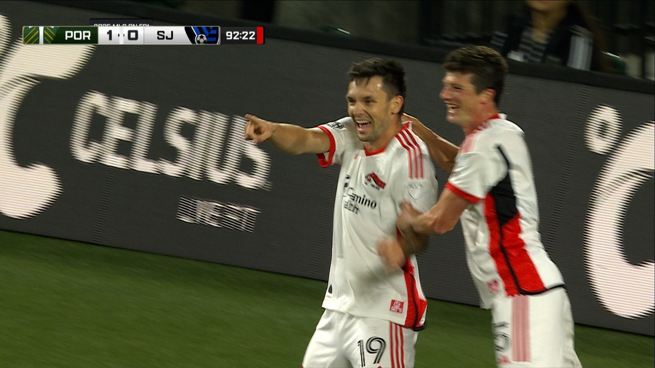 Preston Judd scores for San Jose in stoppage time to draw the game level against Portland