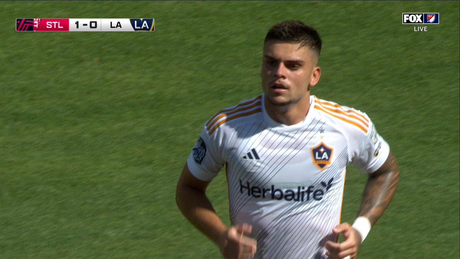 Gabriel Pec scores for LA Galaxy to put the game level against St. Louis