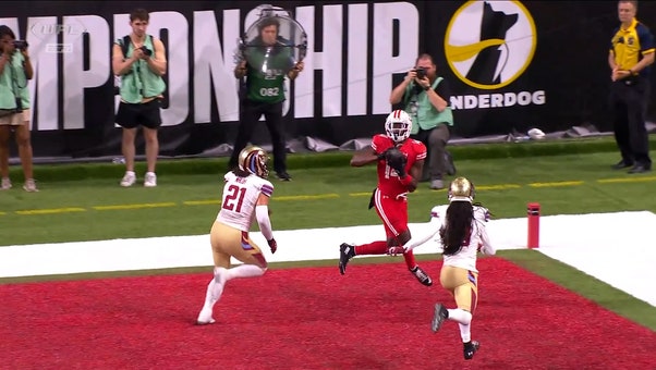 Jordan Ta'amu hits Cornell Powell on a 19-yard TD pass, giving the Defenders a lead over the Panthers