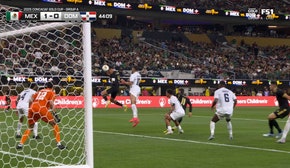 Edson Álvarez scores header in 44' to give Mexico a 1-0 lead over Dominican Republic 