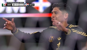 Edson Álvarez deflects a shot off Cesar Montes in 53' and finds the back of the net to extend Mexico's 3-1 lead over Dominican Republic