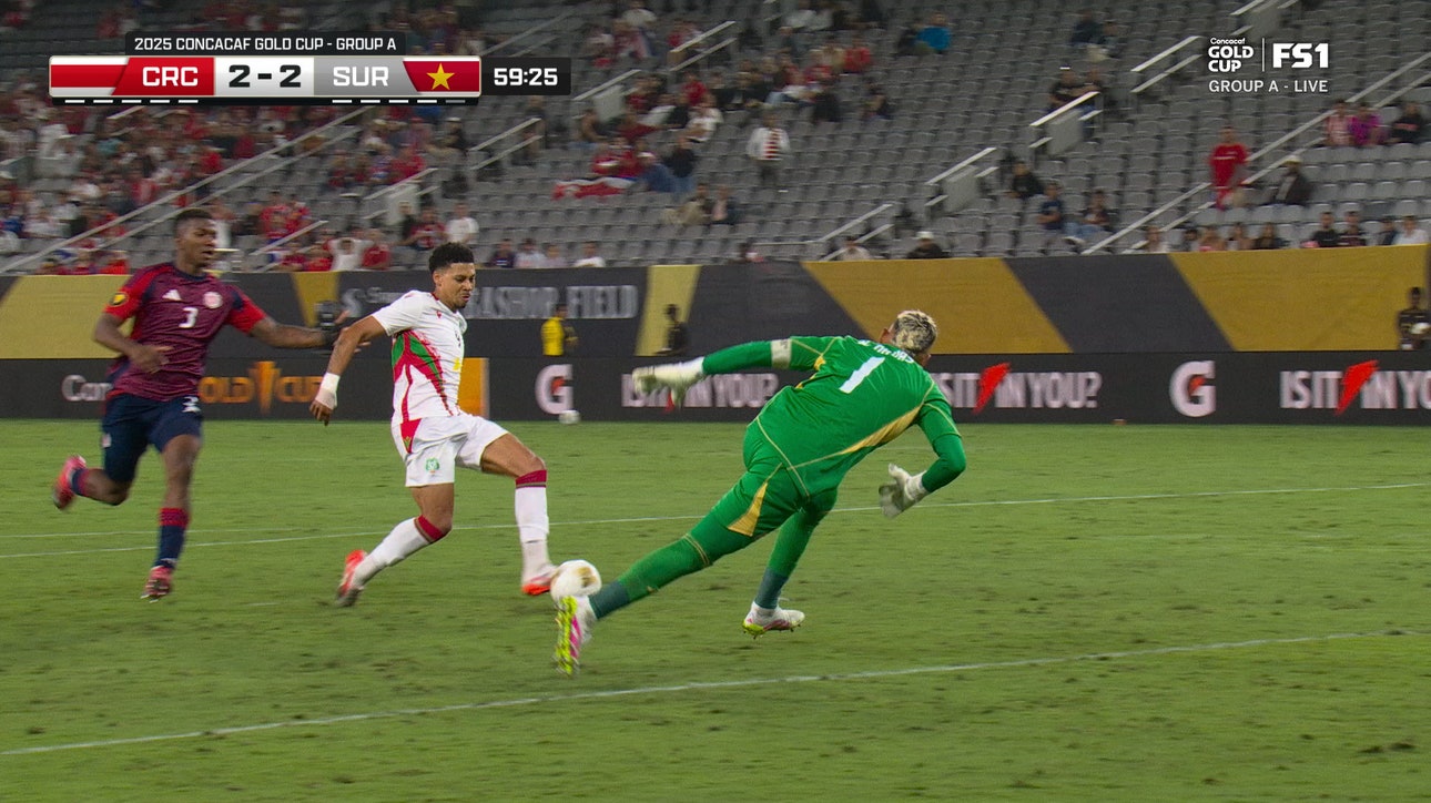 Suriname's Gyrano Kerk links up with Richonell Margaret to tie game vs. Costa Rica