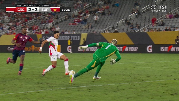 Suriname's Gyrano Kerk links up with Richonell Margaret to tie game vs. Costa Rica