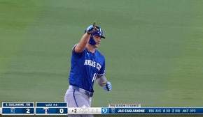Royals' Jac Caglianone hits first Major League home run, a solo shot vs. Rangers
