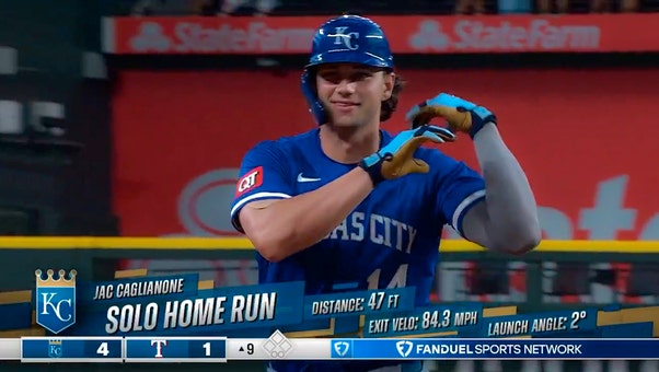 Royals' Jac Caglianone launches second home run of the game vs. Rangers