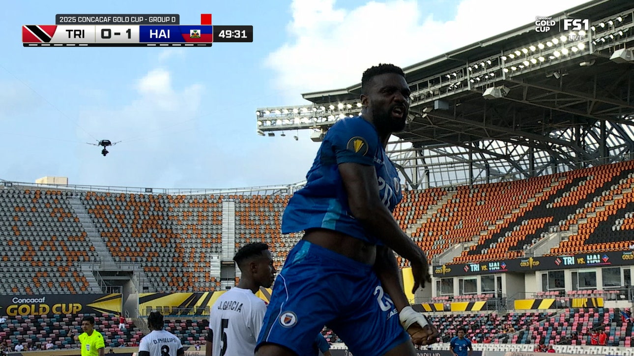 Haiti's Frantzdy Pierrot opens the score against Trinidad and Tobago