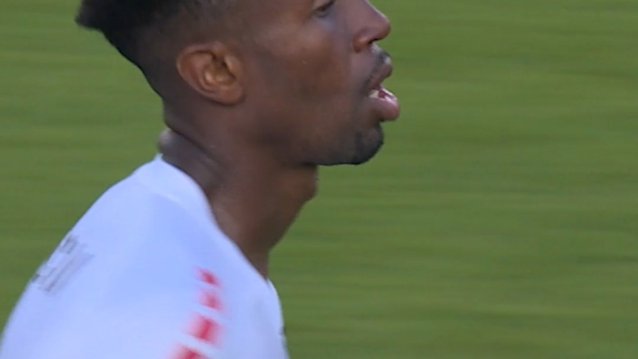 Trinidad and Tobago's Justin Julian García scores a header in the 68' to tie the game 
