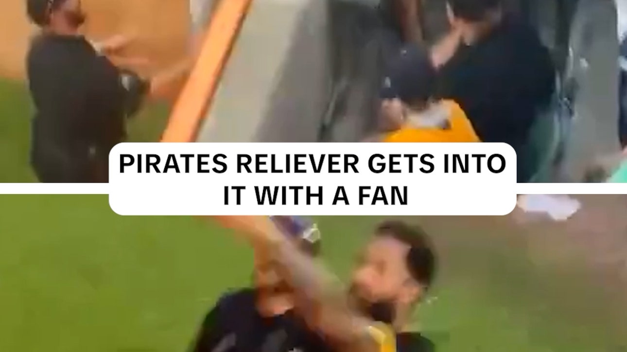 Pirates reliever Dennis Santana gets into a scuffle with fans near bullpen