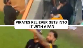 Pirates reliever Dennis Santana gets into a scuffle with fans near bullpen