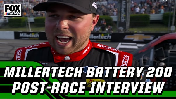 Layne Riggs speaks on winning MillerTech Battery 200 at Pocono Raceway | NASCAR on FOX