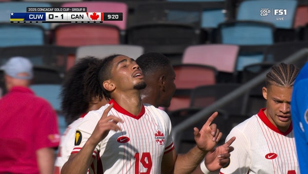 Nathan-Dylan Saliba scores off a rebound to give Canada 1-0 lead over Curacao