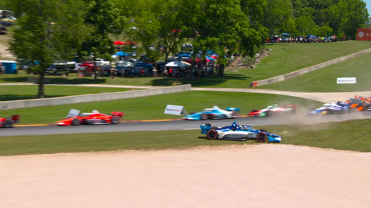 David Malukas spins out on the first lap at Road America 