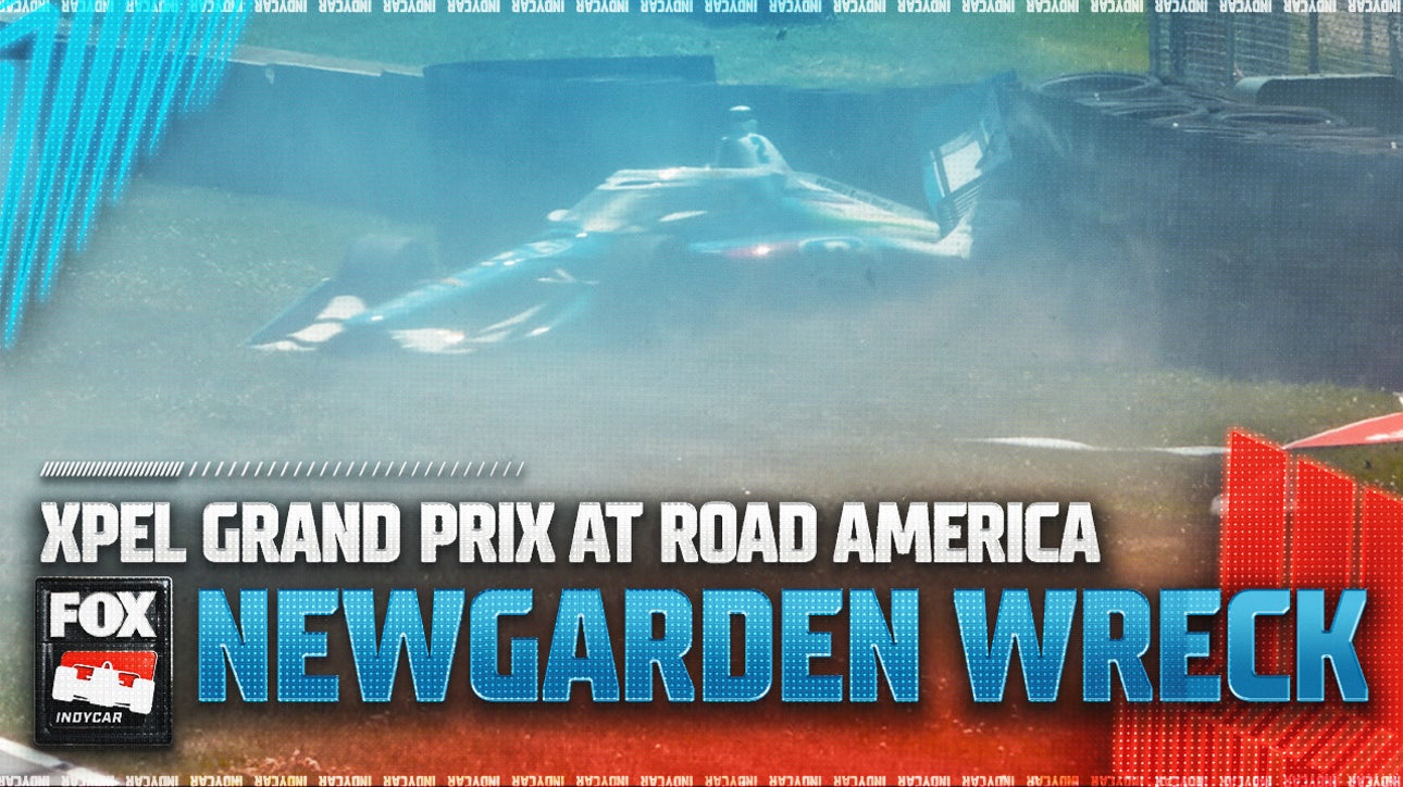 Josef Newgarden's day is done after wrecking into the wall at Road America