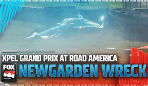 Josef Newgarden's day is done after wrecking into the wall at Road America