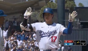 Dodgers' Shohei Ohtani hits a bases-clearing triple vs. Nationals