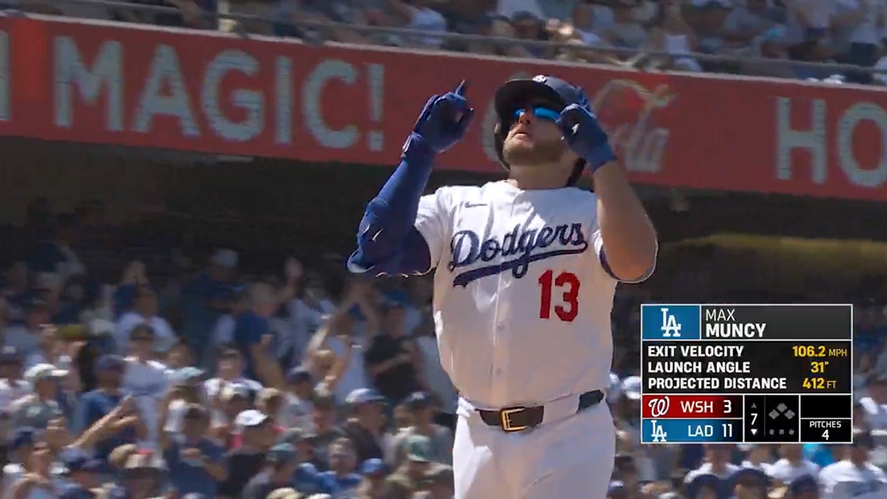 Dodgers' Max Muncy smashes a three-run shot, his second home run vs. Nationals