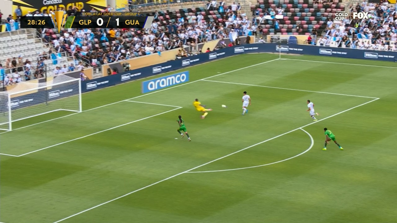 Olger Escobar finds the back of the net extending Guatemala's lead over Guadeloupe