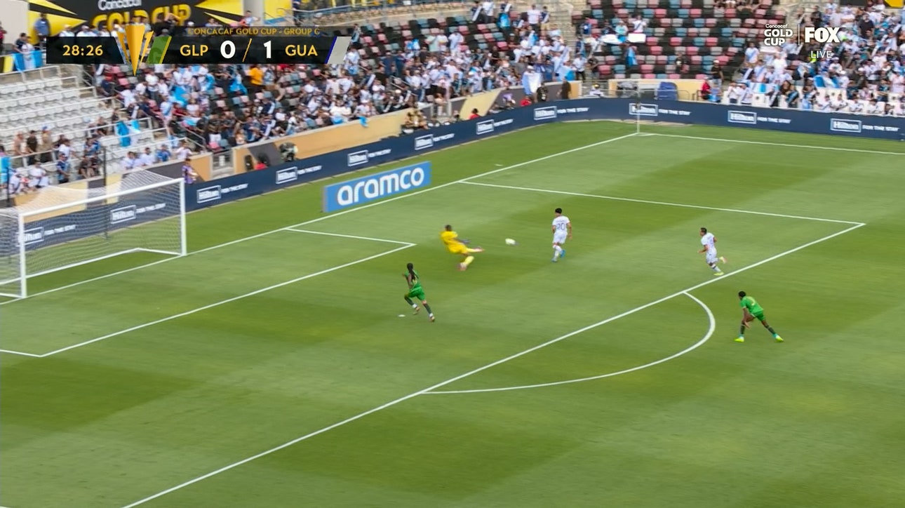 Olger Escobar finds the back of the net extending Guatemala's lead over Guadeloupe