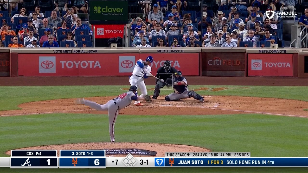 Juan Soto hits second home run of the game, extending Mets' lead over Braves