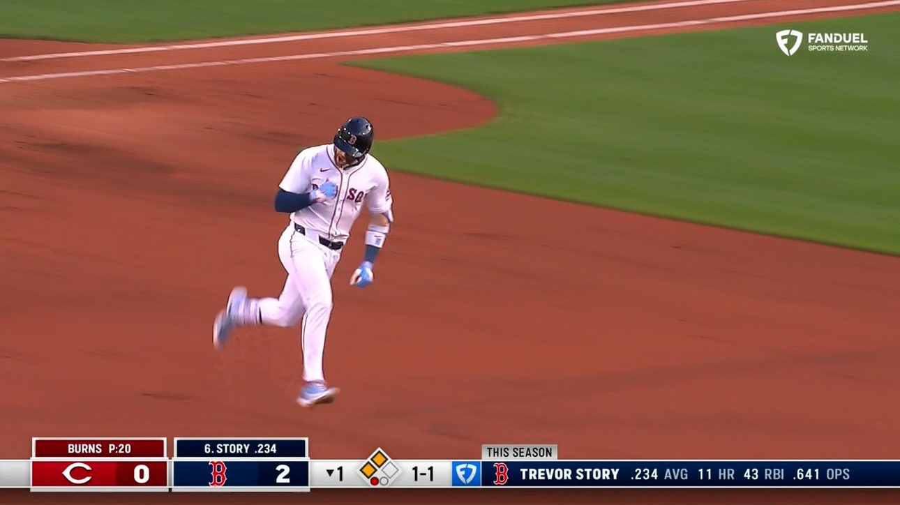 Trevor Story hits a three-run homer, extending Red Sox lead over Reds