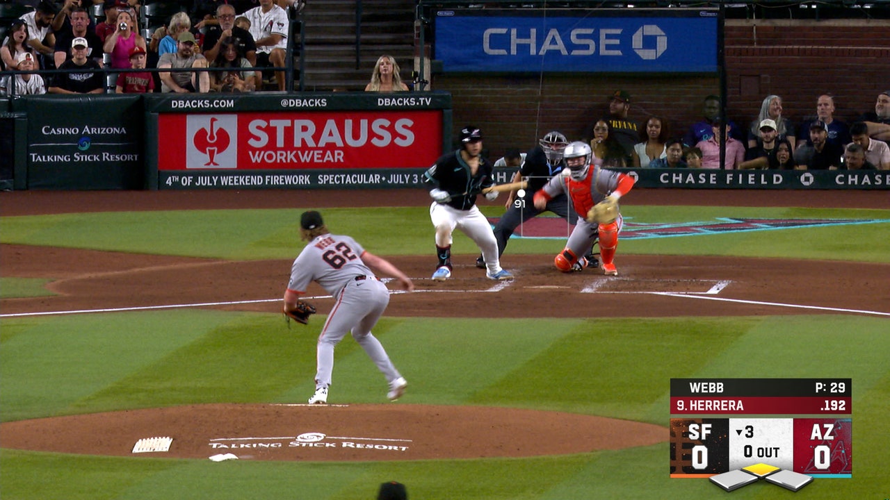 José Herrera's RBI single helps Diamondbacks grab lead over Giants