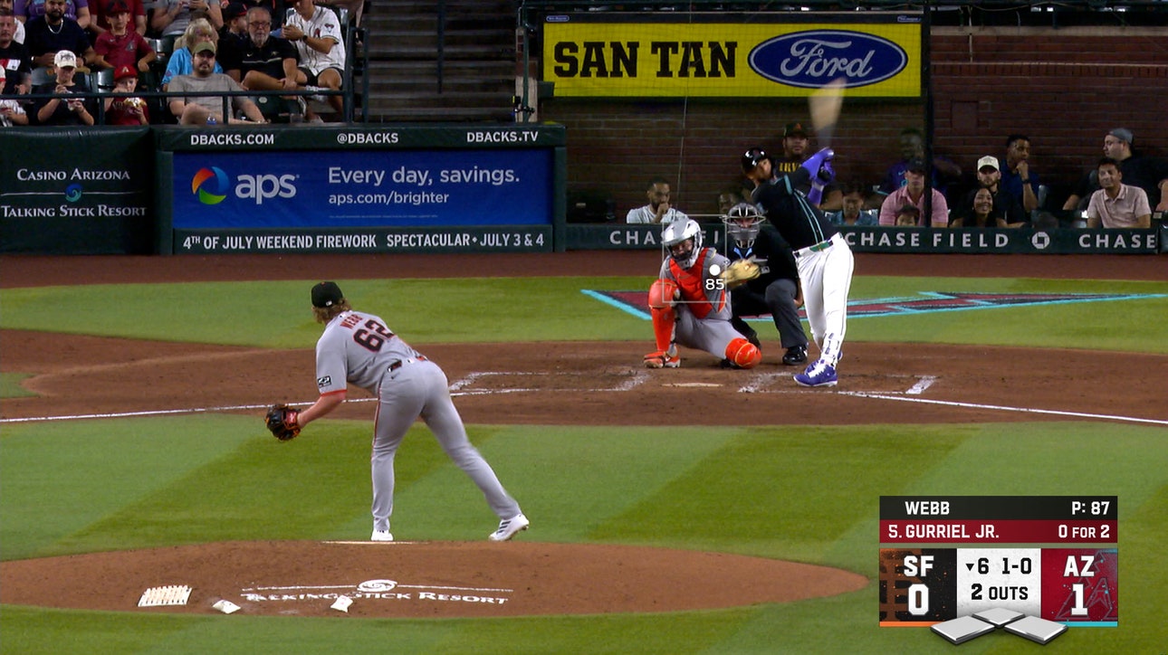 Lourdes Gurriel Jr. smacks a solo homer as Diamondbacks double lead over Giants