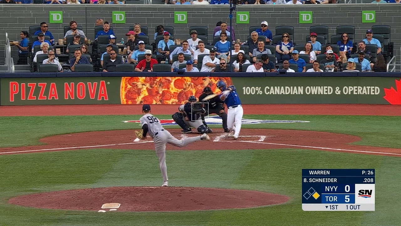 Davis Schneider clobbers a home run, extending Blue Jays' lead over Yankees