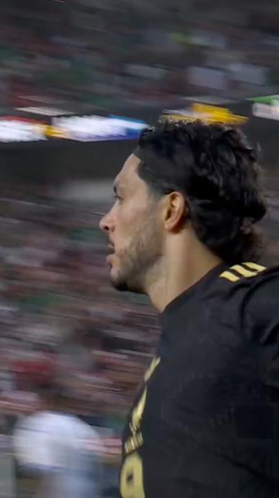 Mexico's Raul Jimenez scores the first goal of the night after a powerful strike inside the box 