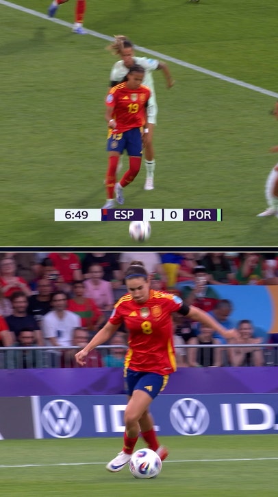 Spain scores two goals in quick succession, taking a 2-0 lead over Portugal