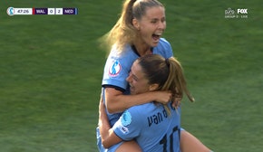 Victoria Pelova nets from close range to give Netherlands 2-0 lead over Wales