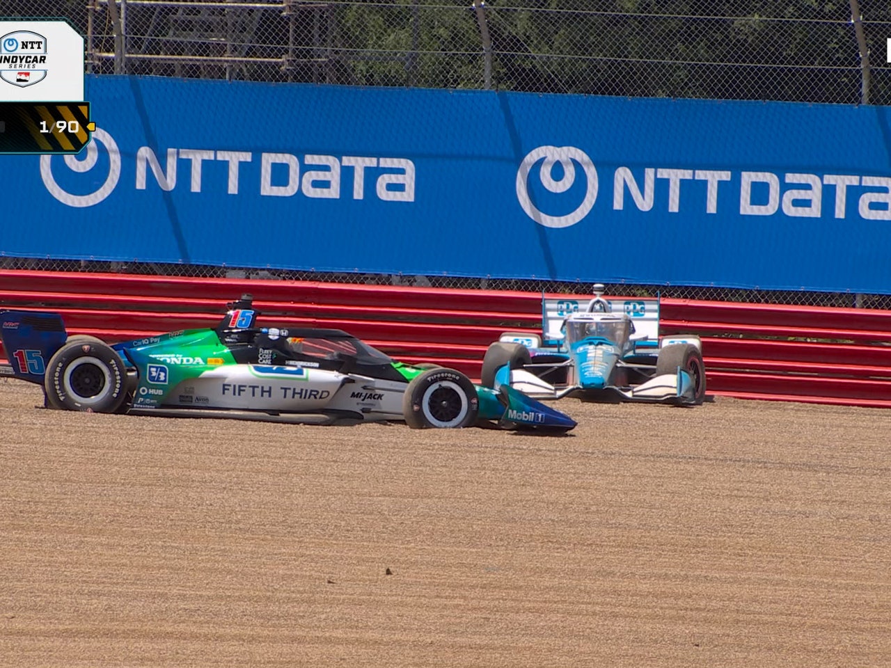 Josef Newgarden wrecks on Lap 1 at the Honda Indy 200 at Mid-Ohio