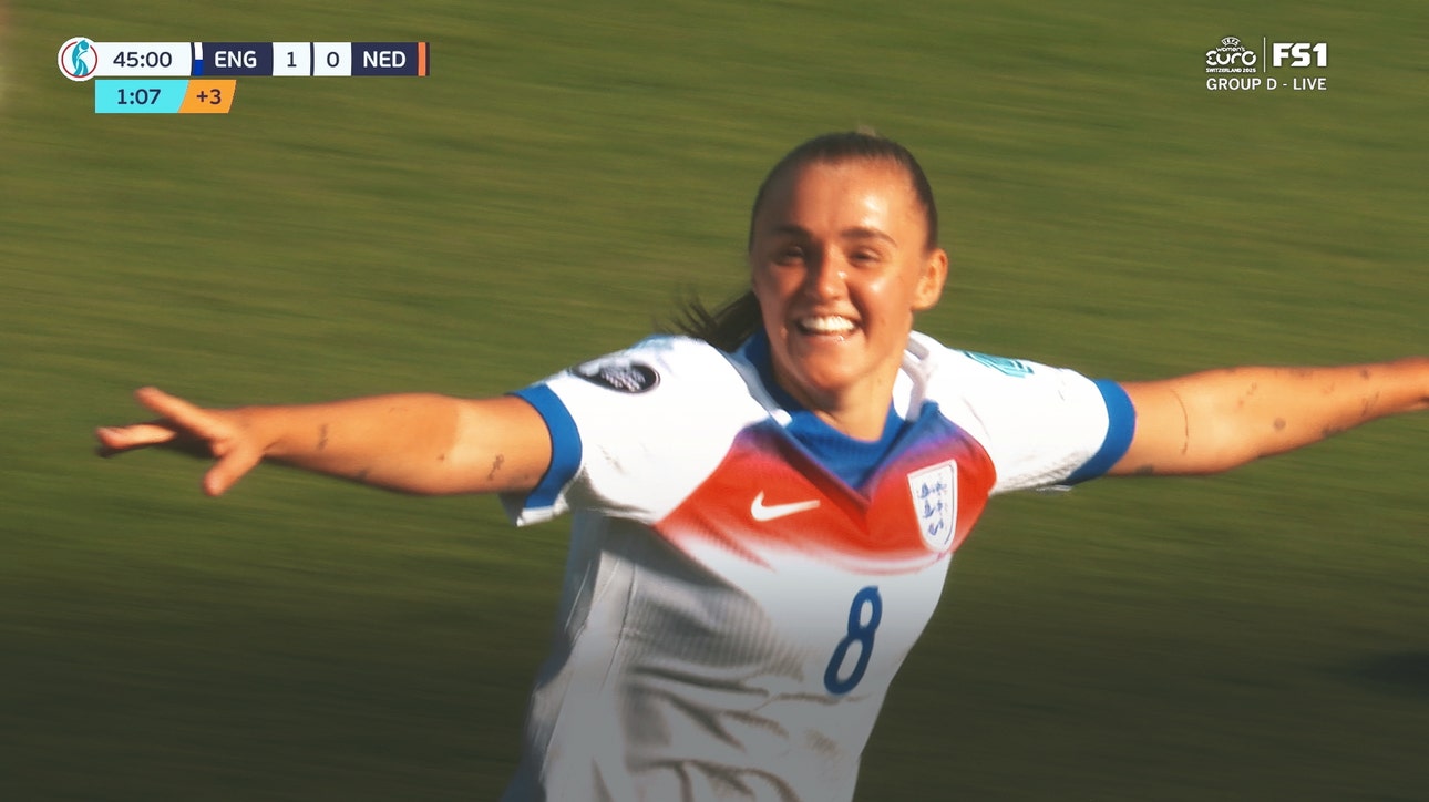 Georgia Stanway scores, extending England's 2-0 lead over Netherlands