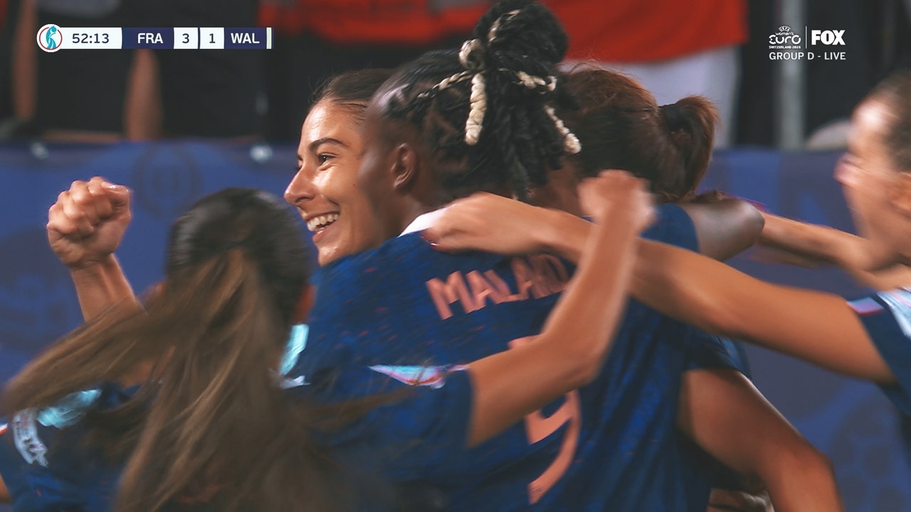 Amel Majri scores off giveaway, extending France's lead to 3-1 over Wales