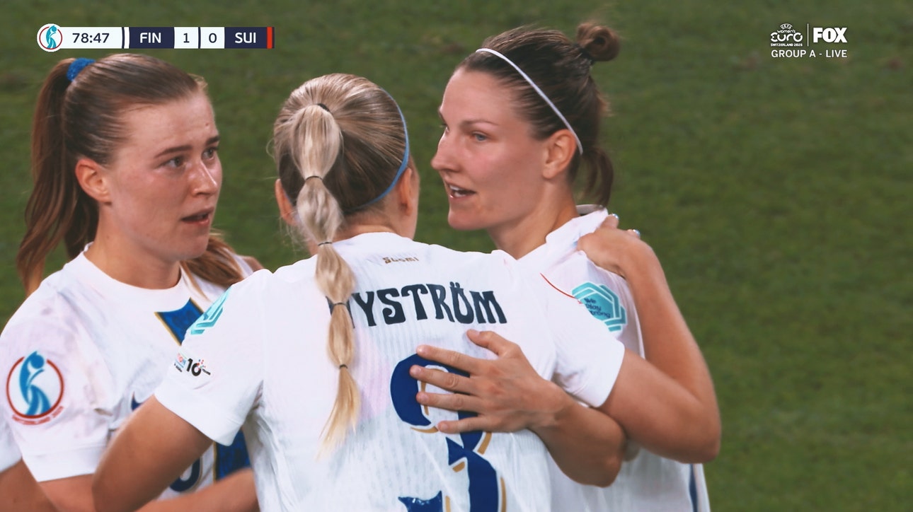 Natalia Kuikka buries the PK to give Finland a 1-0 lead over Switzerland