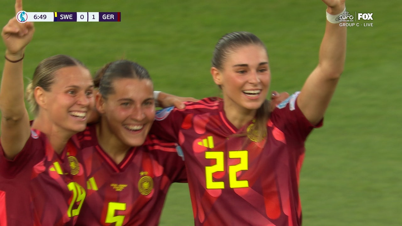Jule Brand finds the back of the net, giving Germany 1-0 lead over Sweden