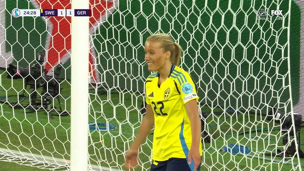 Smilla Holmberg finds the back of the net to give Sweden 2-1 lead over Germany