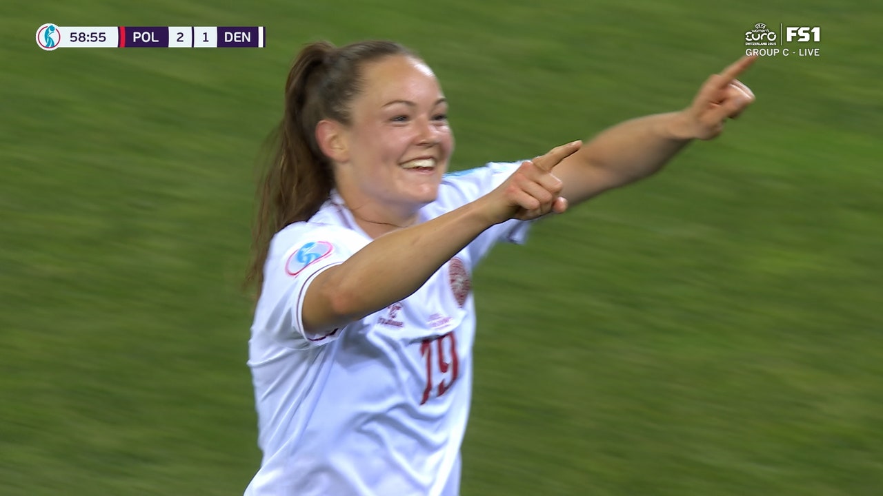 Janni Thomsen scores, cutting Denmark's deficit to 2-1 vs. Poland