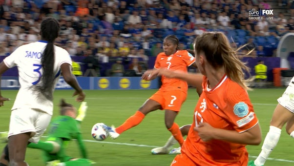 France's Slema Bacha scores own goal giving Netherlands 2-1 lead