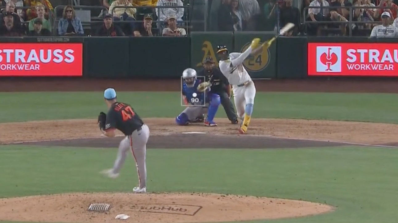 Athletics’ Denzel Clarke hits 471-foot two-run homer vs. Giants